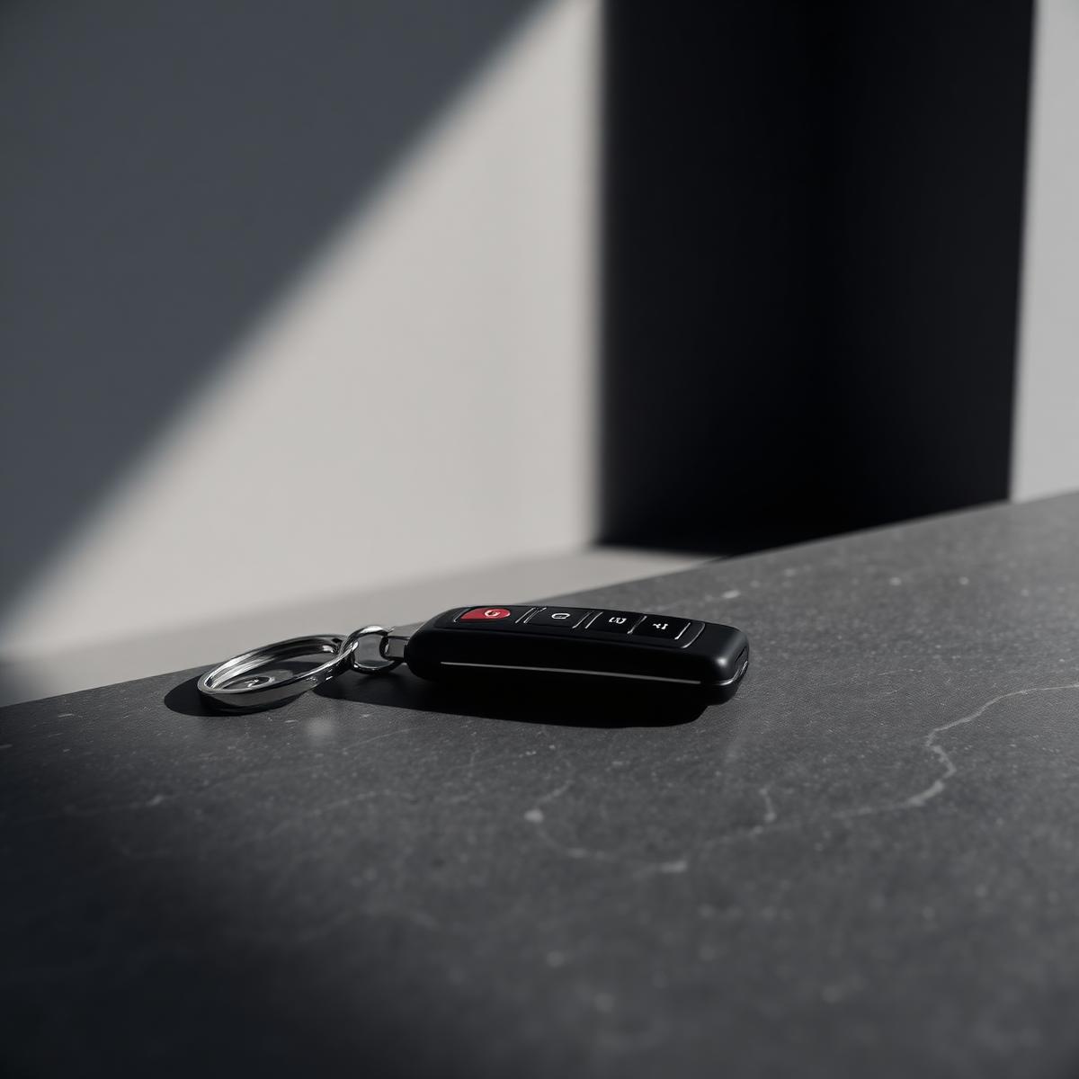Chave de automóvel sobre uma superfície de pedra